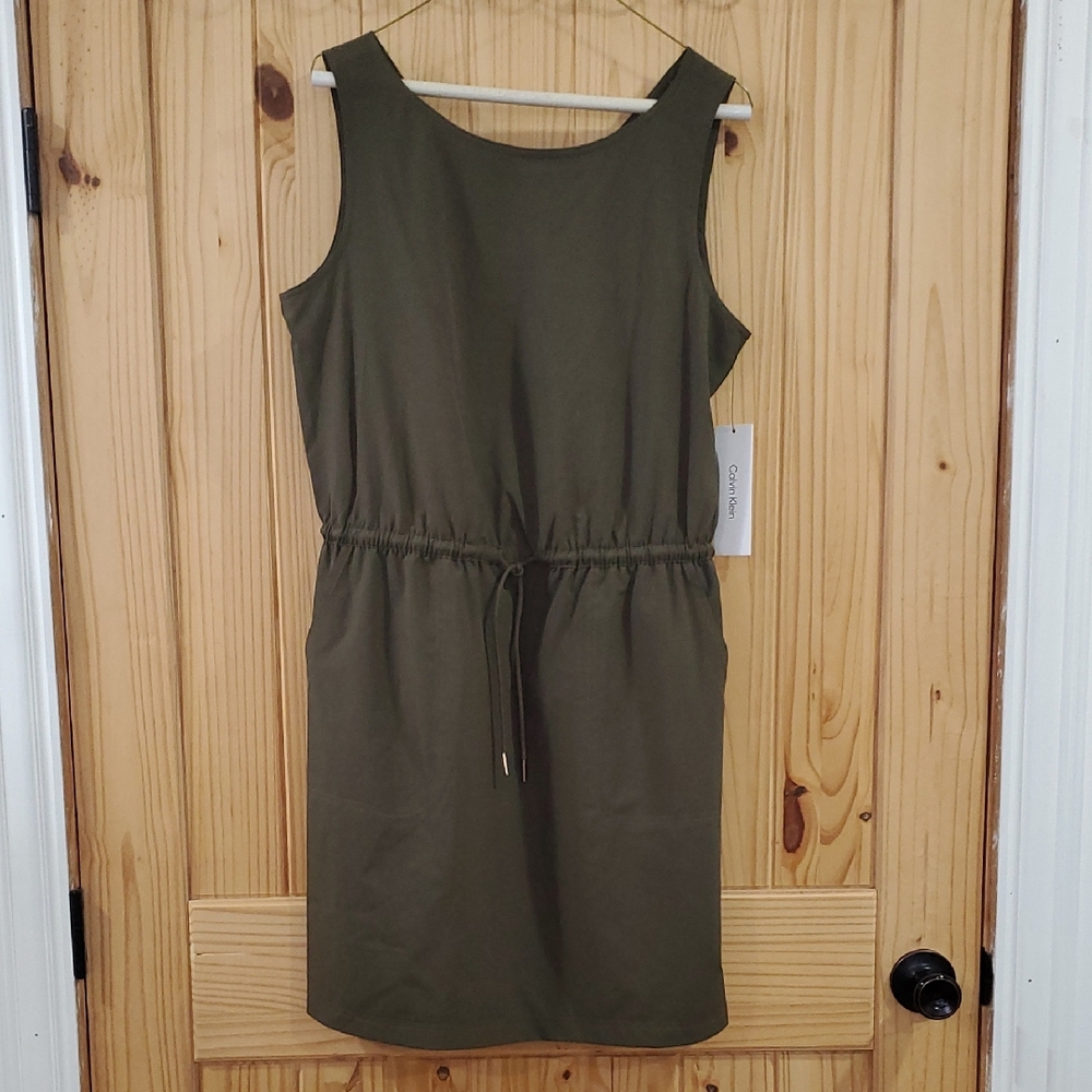 Nwt Dark Green Calvin Klein Dress